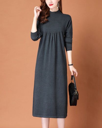 ハイネックニットワンピース【柔らかな温もりをまとう】