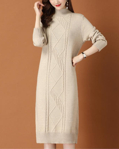 リブ編みニットワンイース【一枚で完成する洗練フェミニンスタイル】