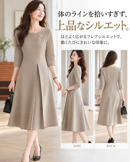シルエット美ラインワンピース【すっきり見えで差がつく40代の上品フォーマル】