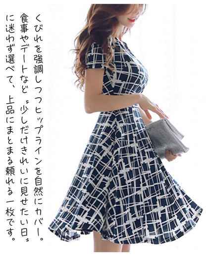 カシュクールフレアワンピース【きちんと見せたい日も迷わない】