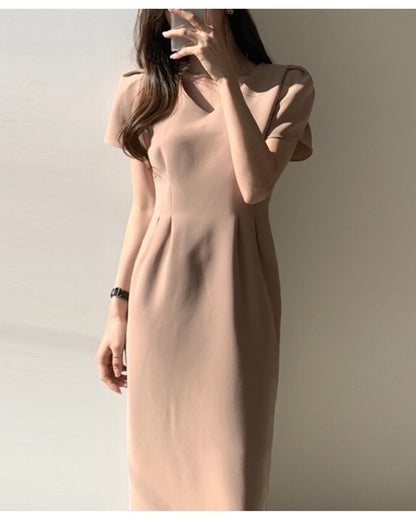 ハイウエストタイトワンピース【着るだけで品よく整う美シルエット】