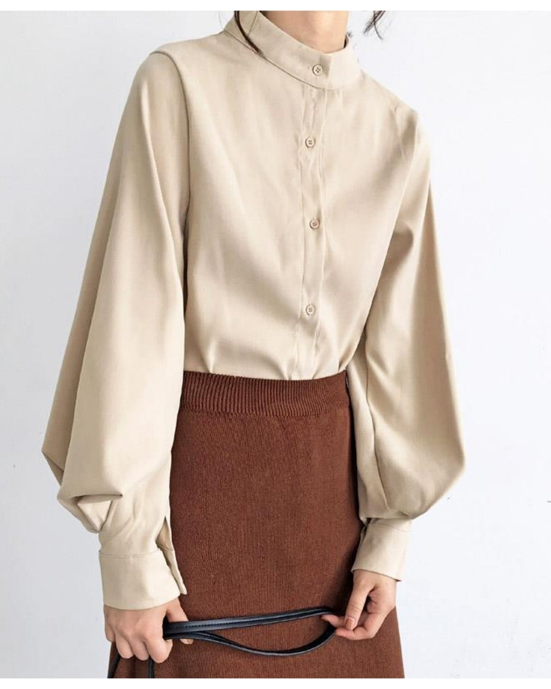 ボリューム袖ブラウス【凛と整う、大人の上品ブラウス】