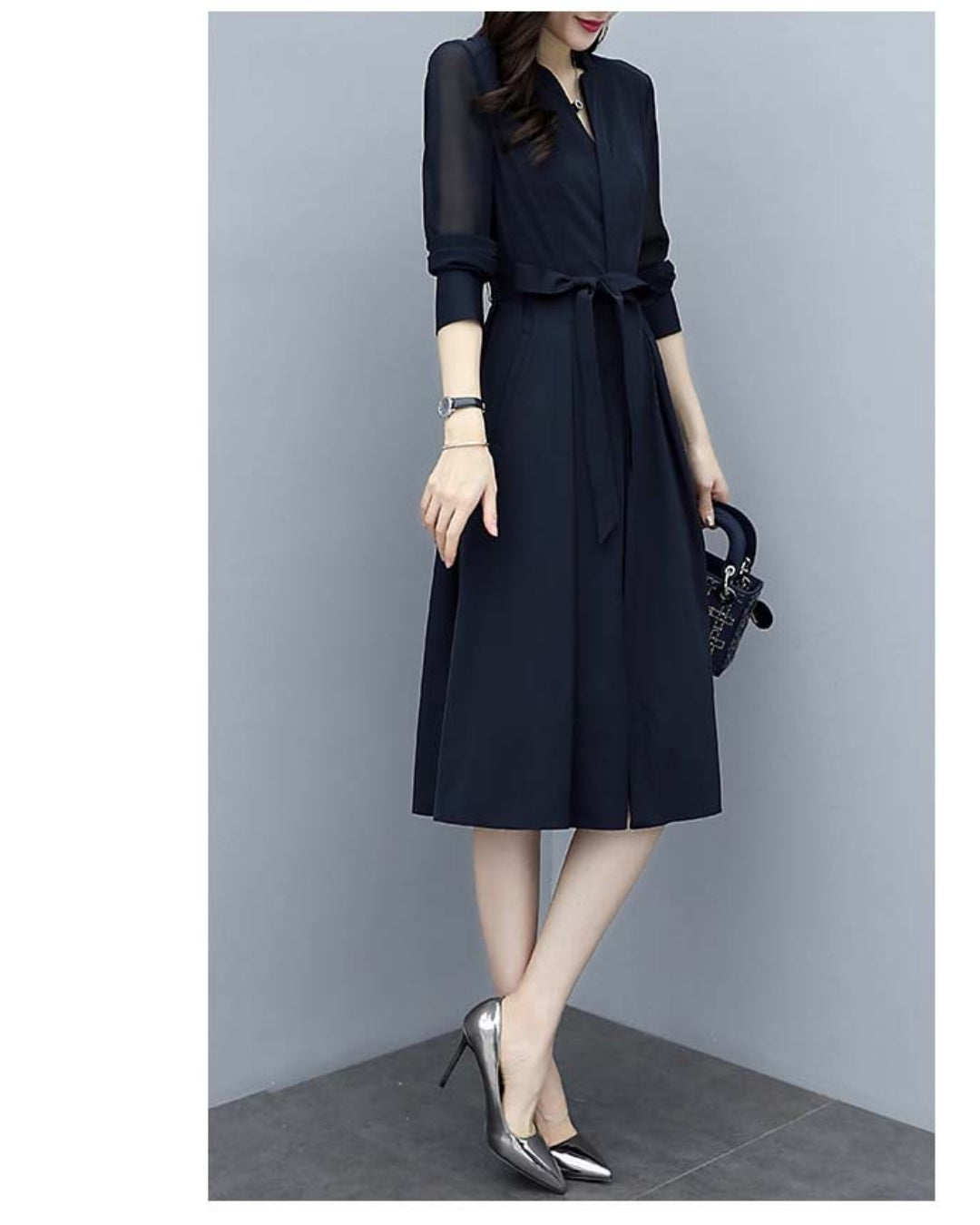 シアースリーブフレアワンピース【品よく細見えを叶える】