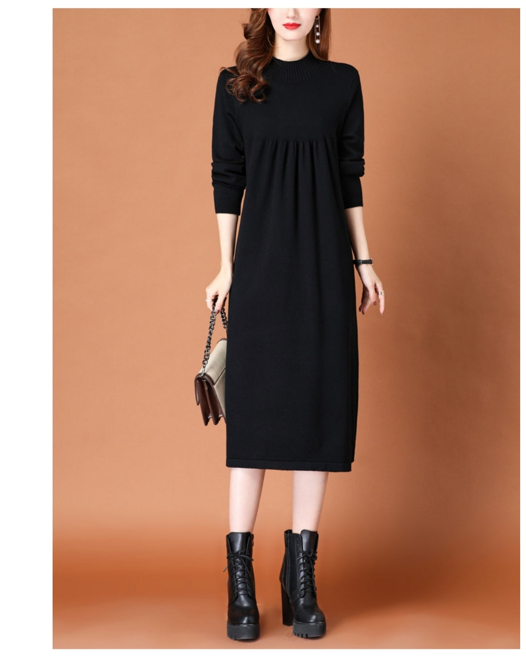 ハイネックニットワンピース【柔らかな温もりをまとう】
