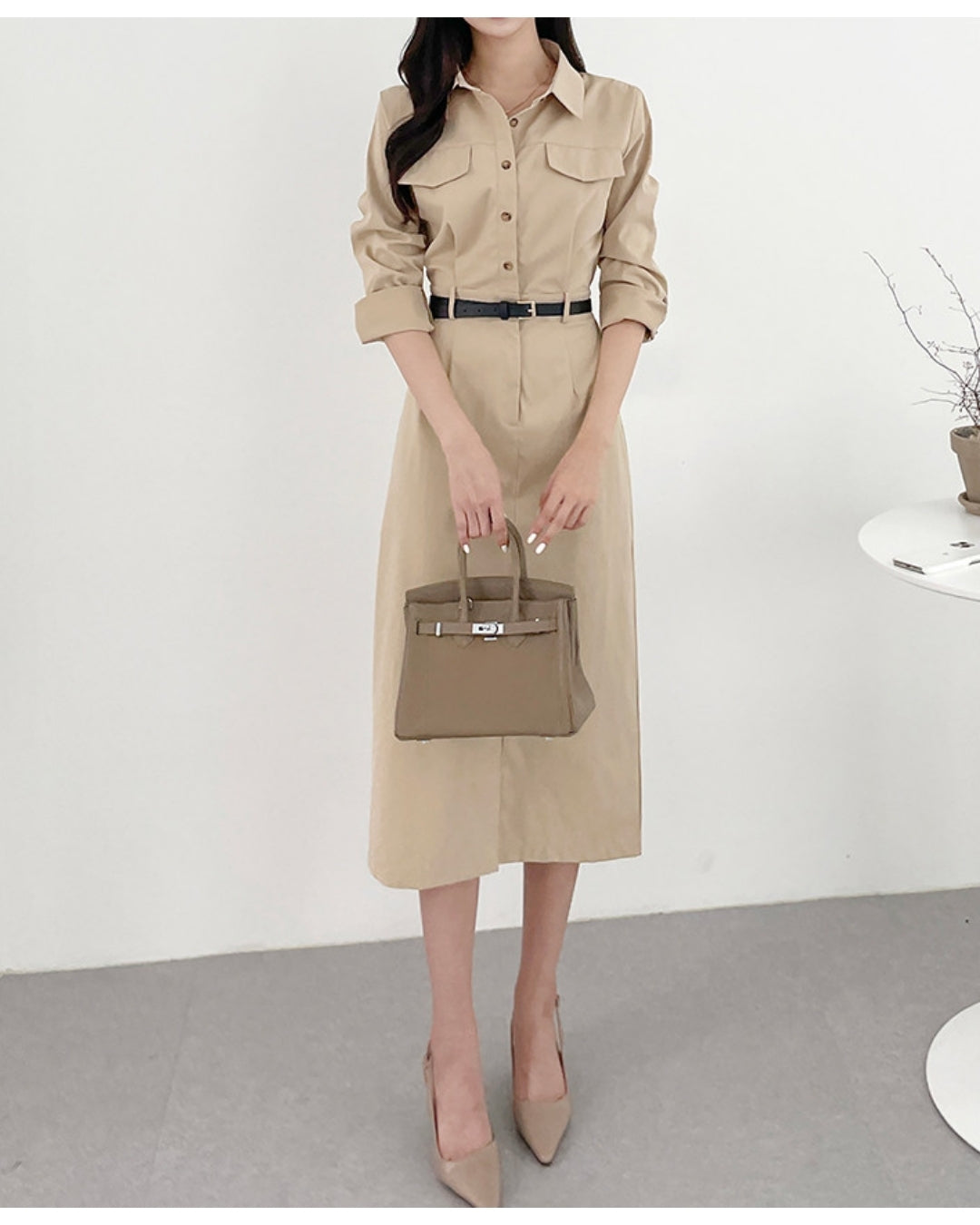 ウエストベルト・シャツワンピース【１枚できちんと見えが叶う実力派】