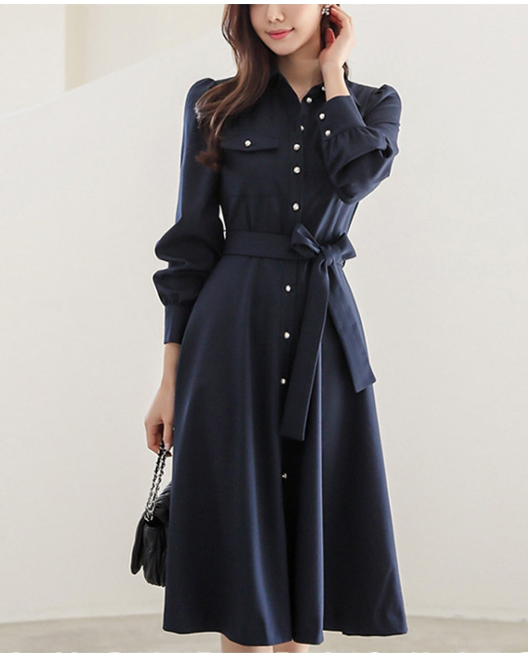 ウエストリボンワンピース【凛とした美しさを纏う】