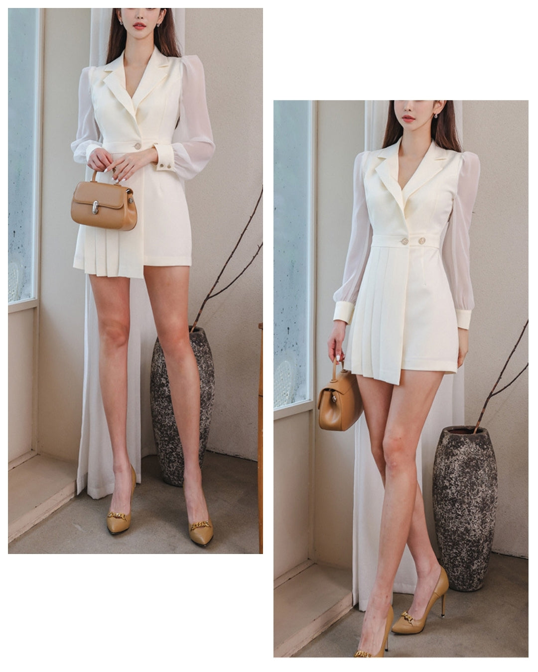 ジャケットミニドレス【艶めく品格で魅了する大人ラグジュアリー】