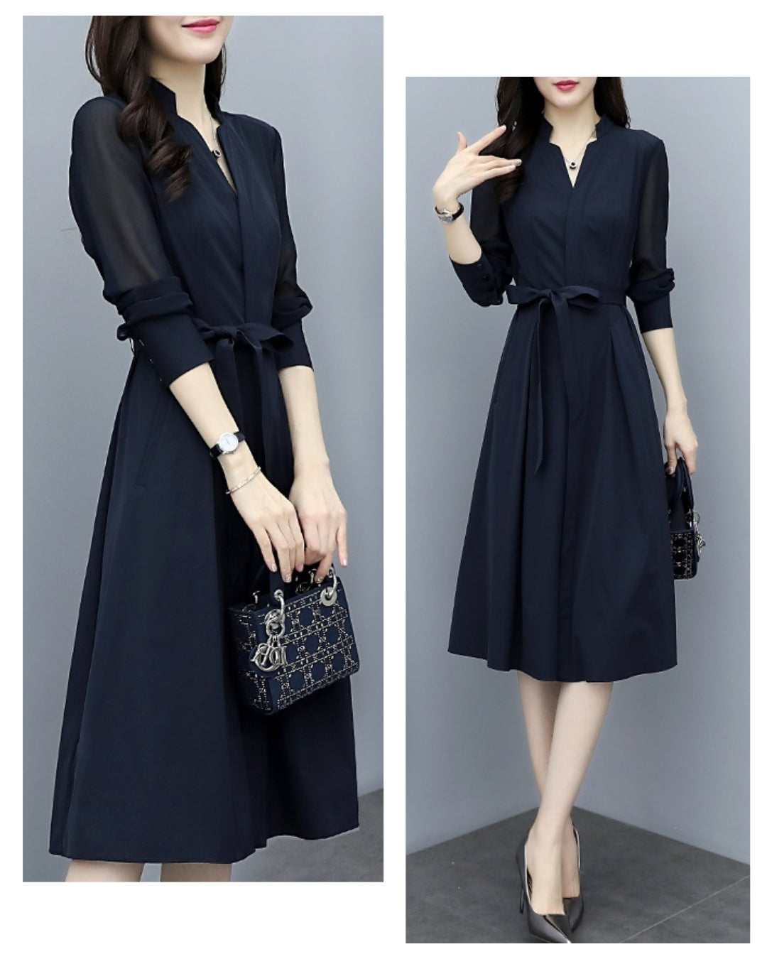 シアースリーブフレアワンピース【品よく細見えを叶える】