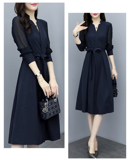 シアースリーブフレアワンピース【品よく細見えを叶える】