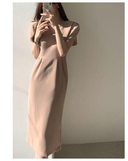 ハイウエストタイトワンピース【着るだけで品よく整う美シルエット】