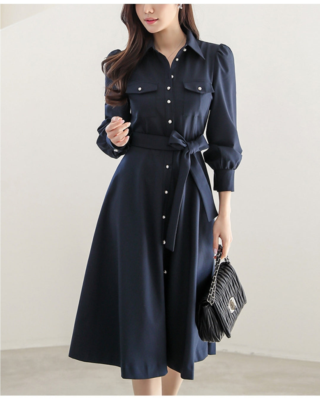 ウエストリボンワンピース【凛とした美しさを纏う】