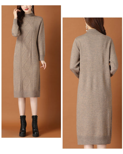 リブ編みニットワンイース【一枚で完成する洗練フェミニンスタイル】