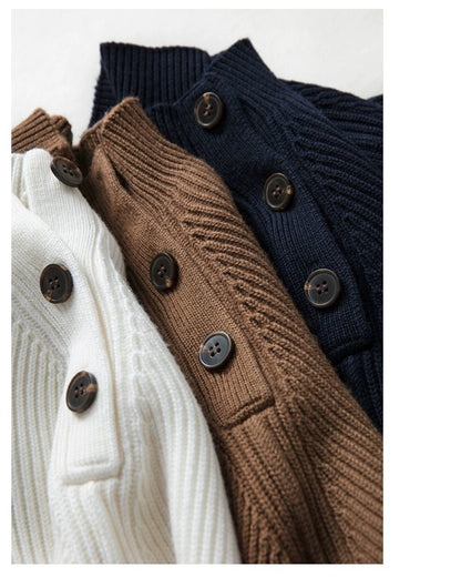 ショルダーボタンニット【ふんわり優しい肌触り】