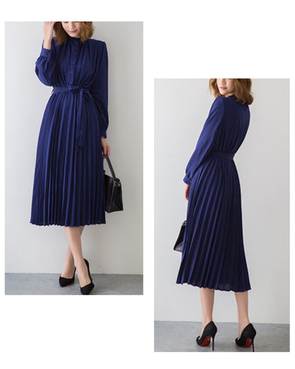 ウエストリボンプリーツワンピ【清楚なのに”ふんわり”華やぐ】