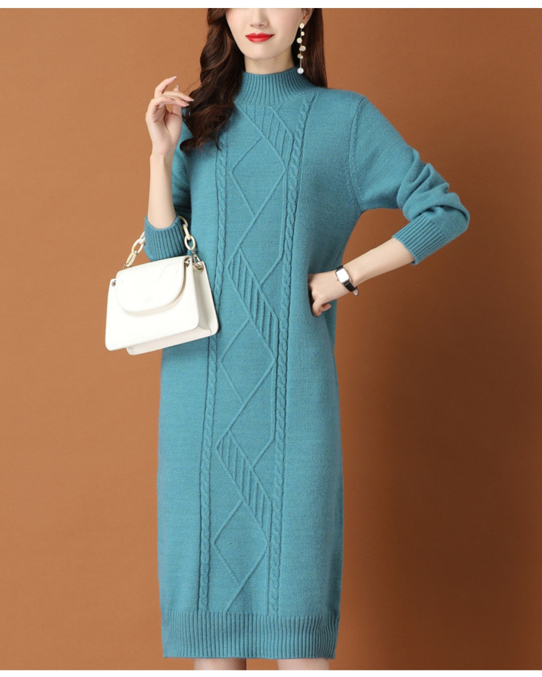 リブ編みニットワンイース【一枚で完成する洗練フェミニンスタイル】