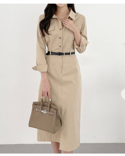 ウエストベルト・シャツワンピース【１枚できちんと見えが叶う実力派】