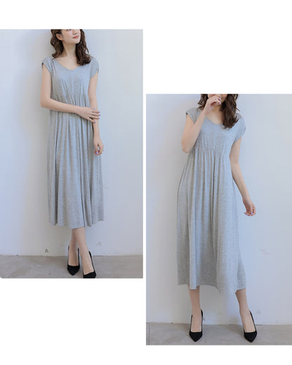 ノースリーブロングワンピース【美シルエットで軽やかな着心地】