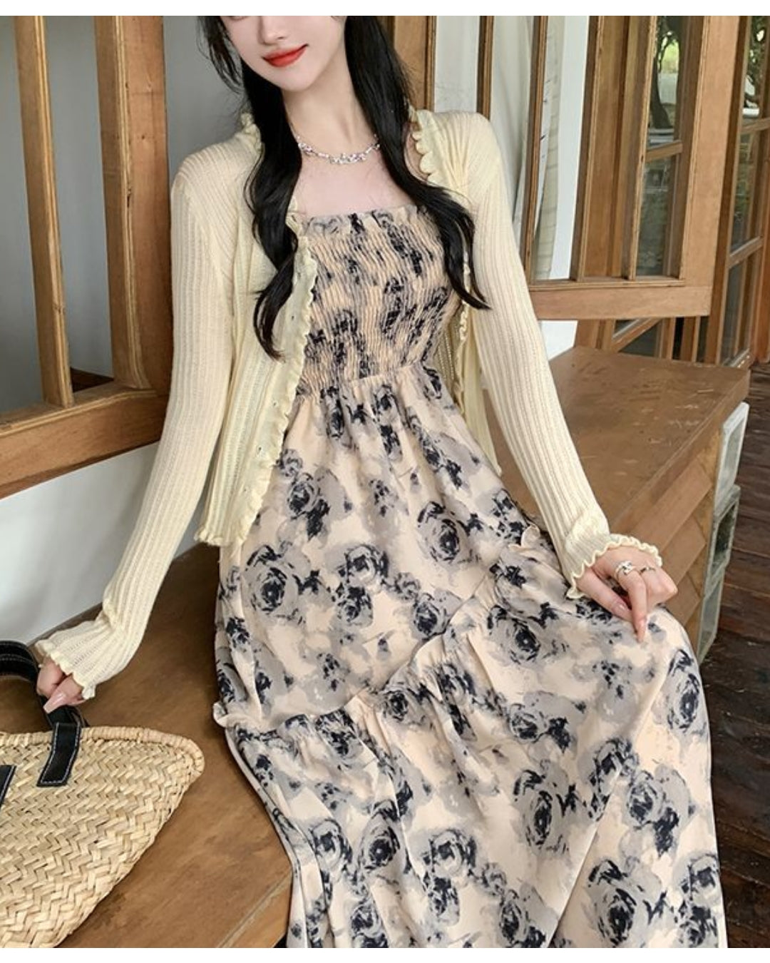 花柄ティアードサマーワンピ【涼やかに華やぐ、夏の主役ワンピ】