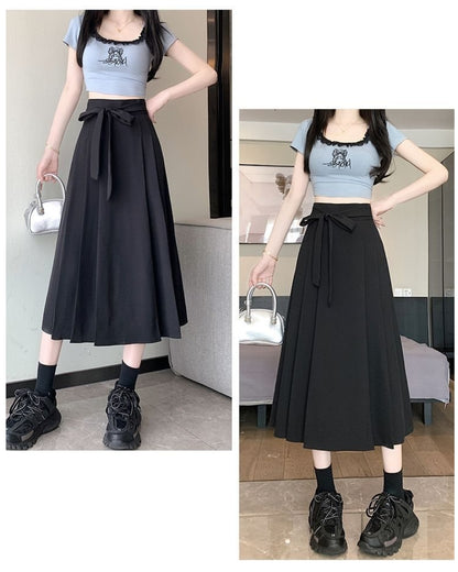ウエストリボンスカート【リボンで魅せる華やぎ】