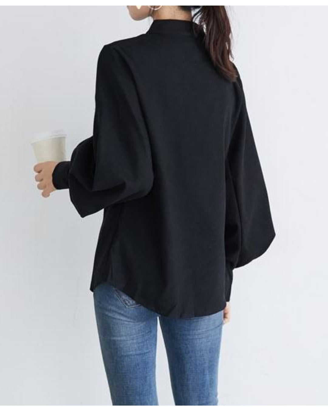 ボリューム袖ブラウス【凛と整う、大人の上品ブラウス】