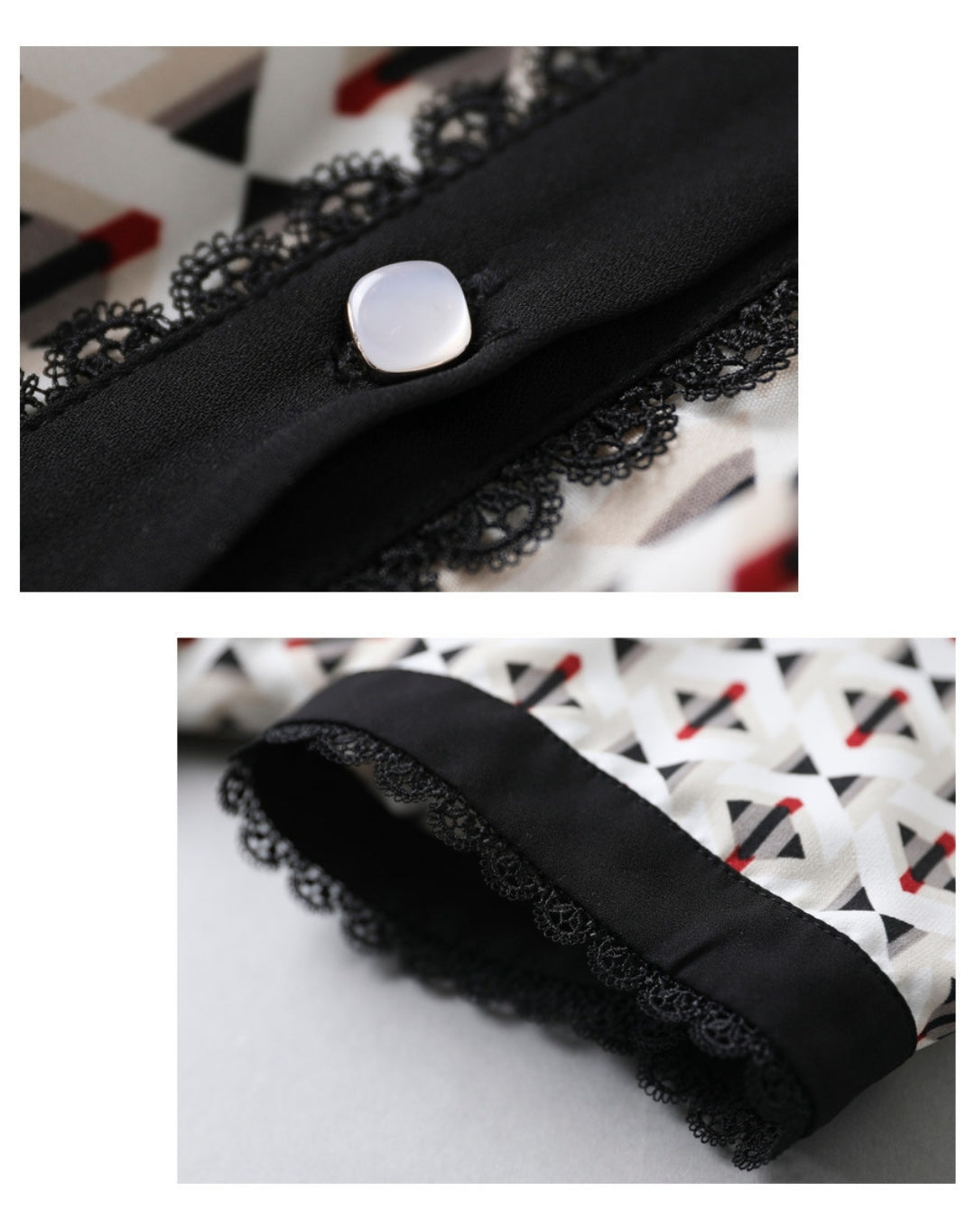 モダン柄刺繍襟ワンピース【さらっと肌触り、一枚で品よく決まる】