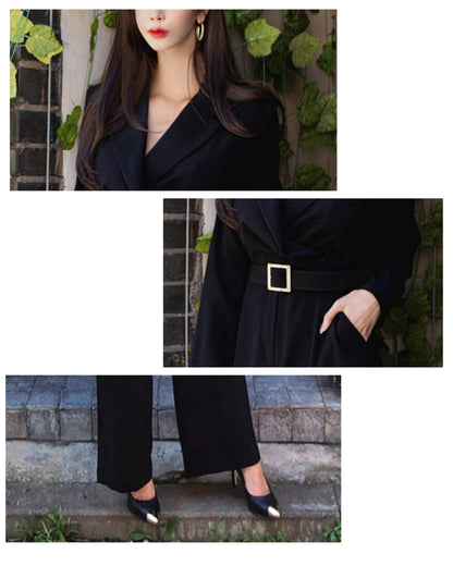 テーラードパンツドレス【凛とした佇まいで魅せるオールインワン】