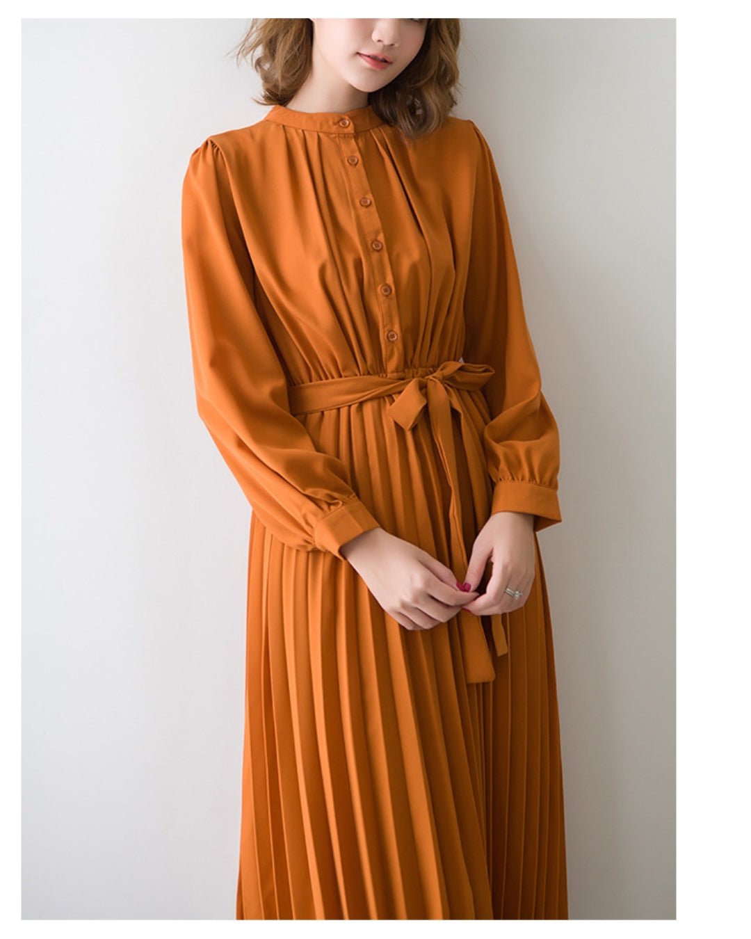 ウエストリボンプリーツワンピ【清楚なのに”ふんわり”華やぐ】