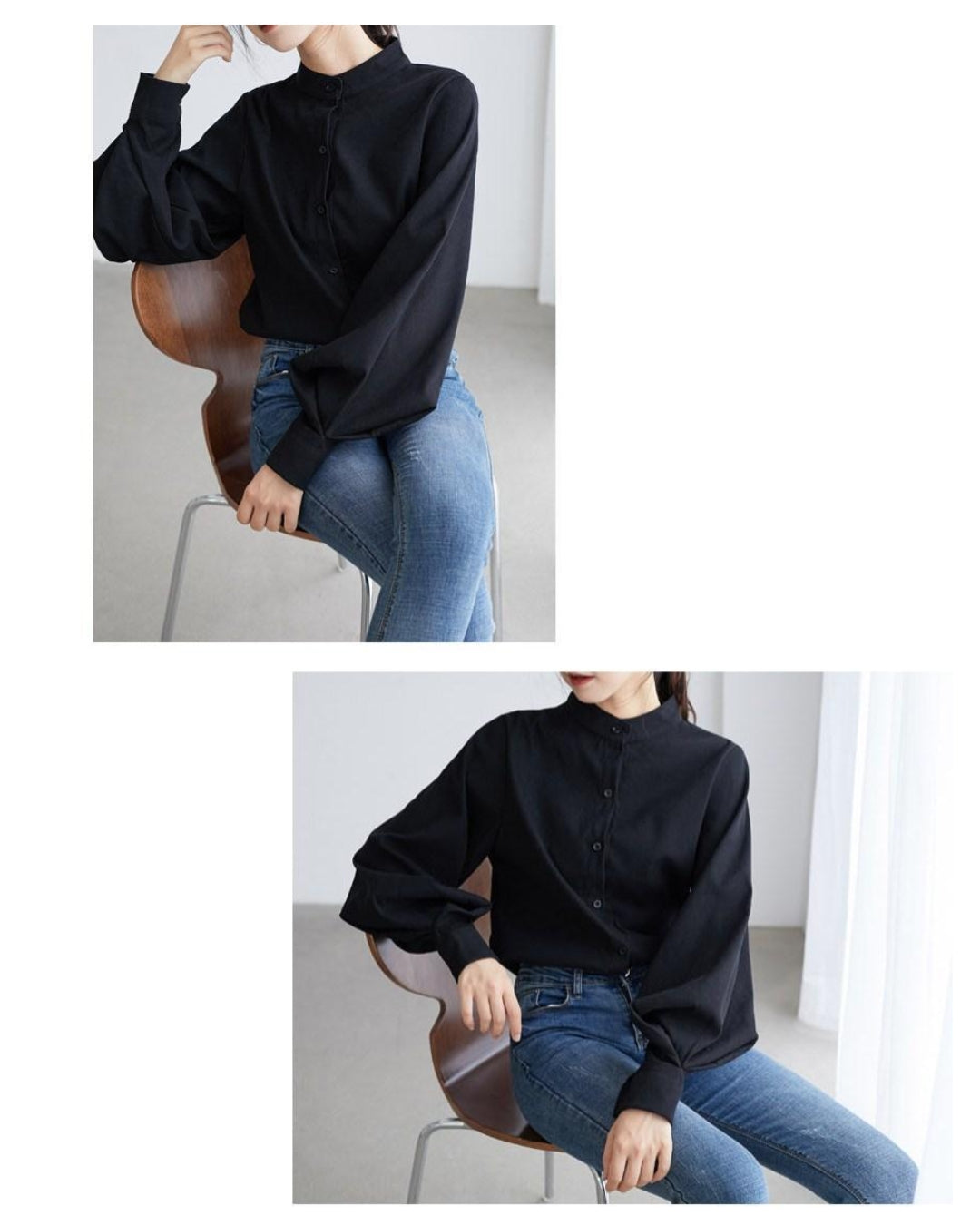 ボリューム袖ブラウス【凛と整う、大人の上品ブラウス】