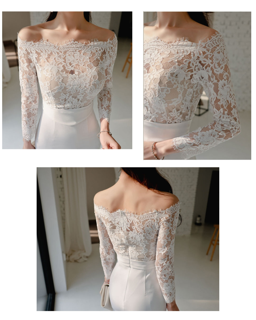 エレガントレースタイトドレス【凛と華やぐ、大人のレースライン