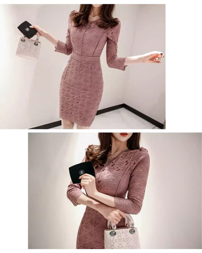 総レースタイトワンピース【繊細なレースに包まれる大人フェミニン】