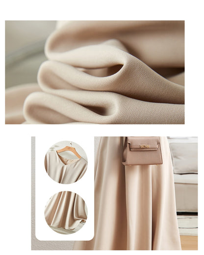 Vネックフレンチスリーブワンピース【しっとり上品、ライン美人】