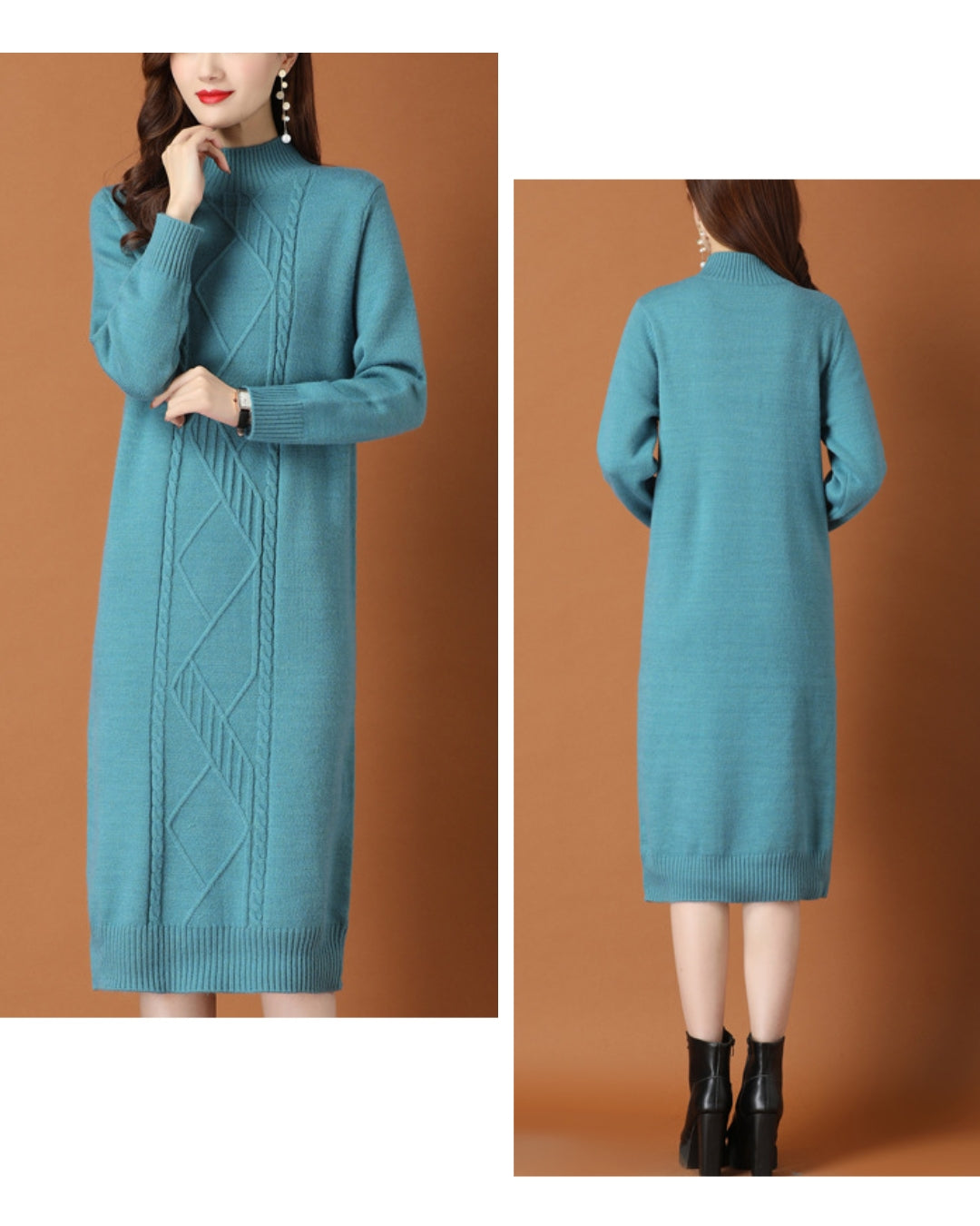 リブ編みニットワンイース【一枚で完成する洗練フェミニンスタイル】