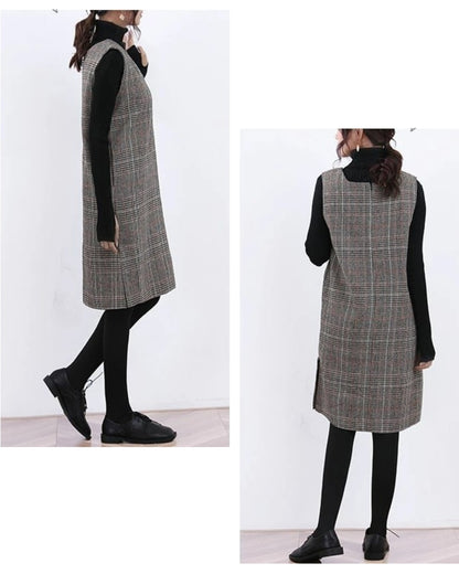 チェック柄ジャンパースカート【重ねるだけで決まる上品チェック柄】