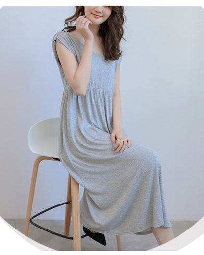 ノースリーブロングワンピース【美シルエットで軽やかな着心地】