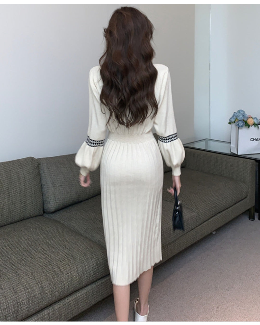 プリーツニットワンピース【上品さがふわりと香る大人のエレガンス】