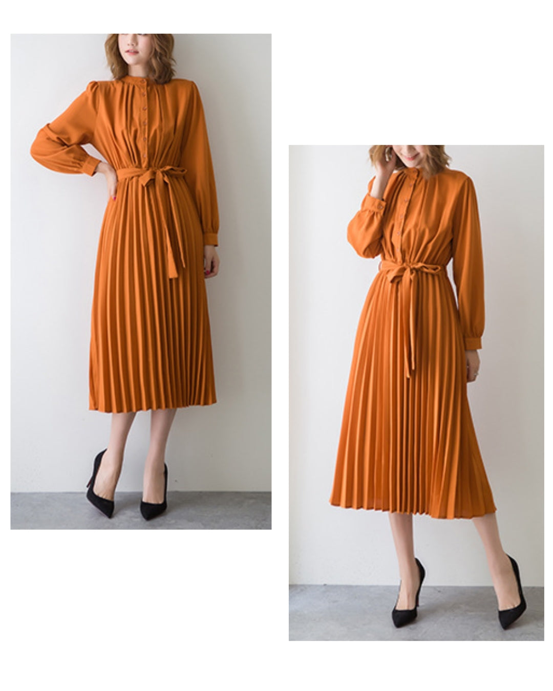 ウエストリボンプリーツワンピ【清楚なのに”ふんわり”華やぐ】