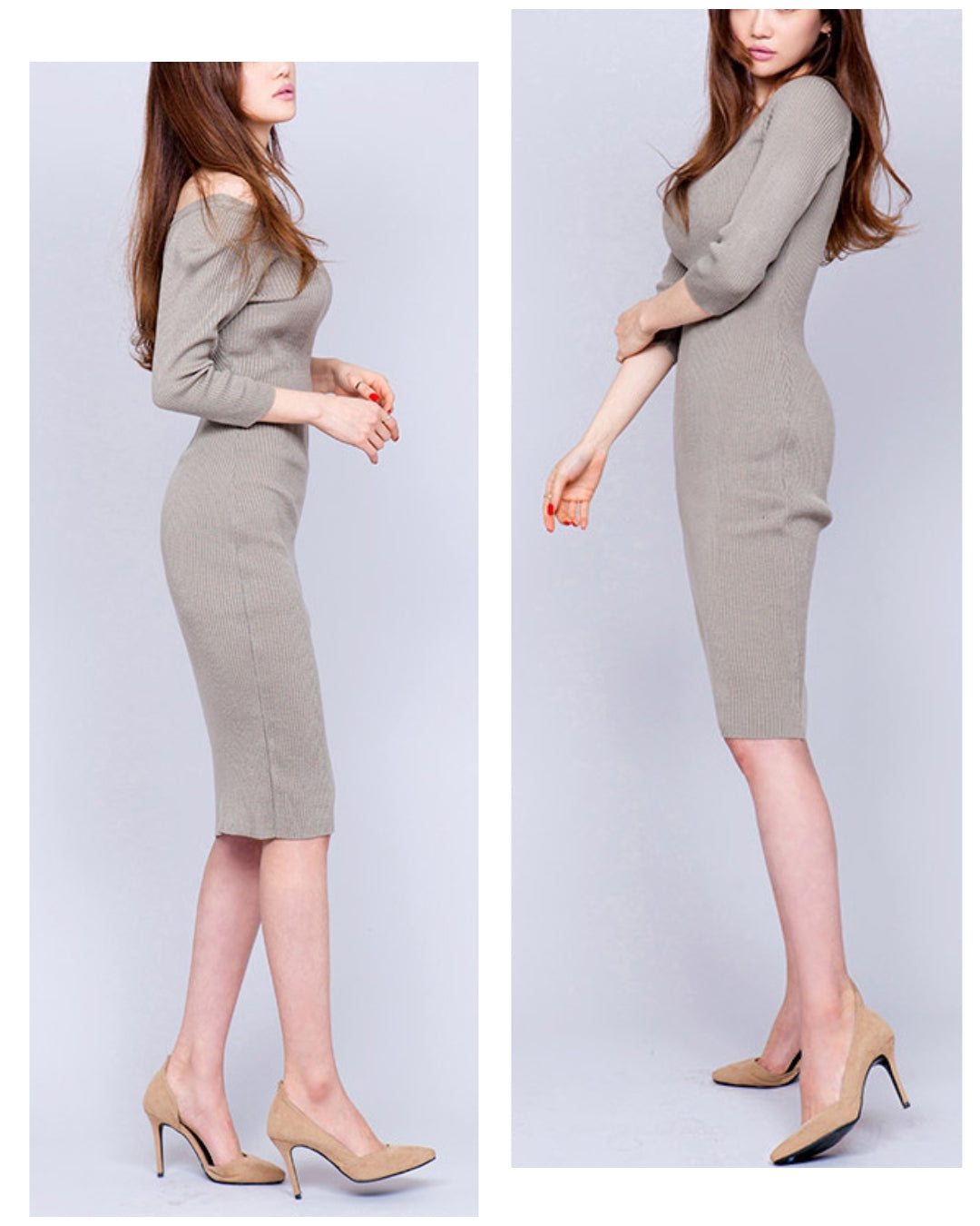 スリムタイトニットワンピース【静かに艶めくミニマルエレガンス】