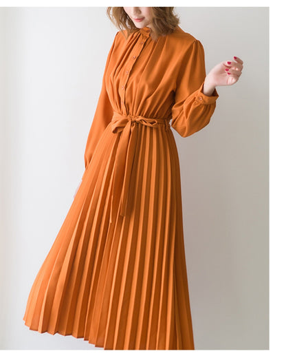 ウエストリボンプリーツワンピ【清楚なのに”ふんわり”華やぐ】