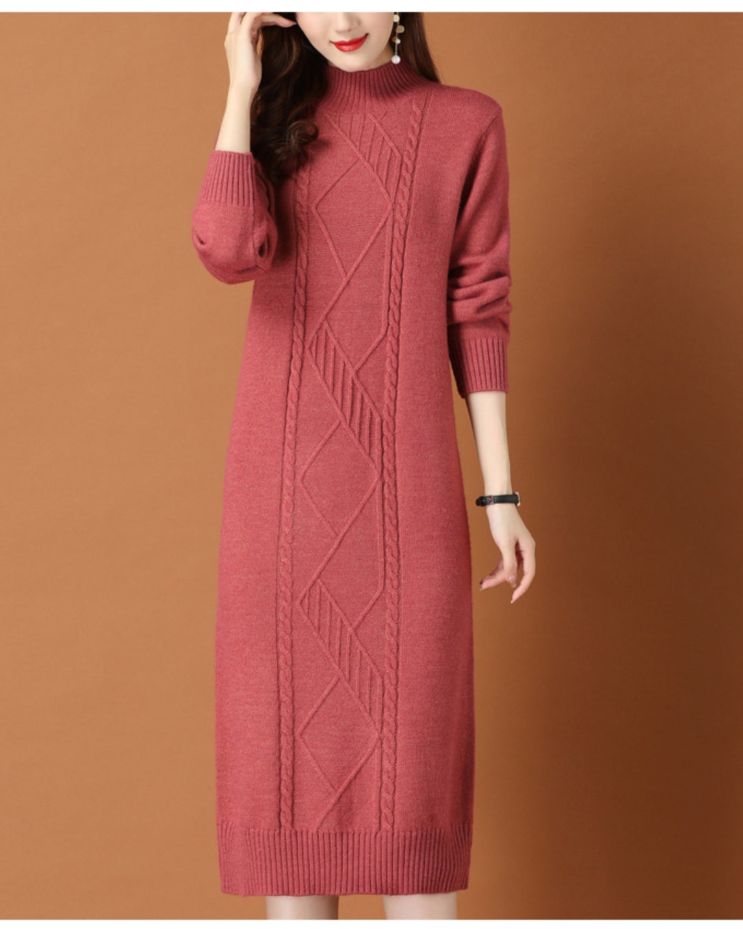 リブ編みニットワンイース【一枚で完成する洗練フェミニンスタイル】