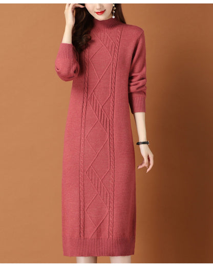 リブ編みニットワンイース【一枚で完成する洗練フェミニンスタイル】